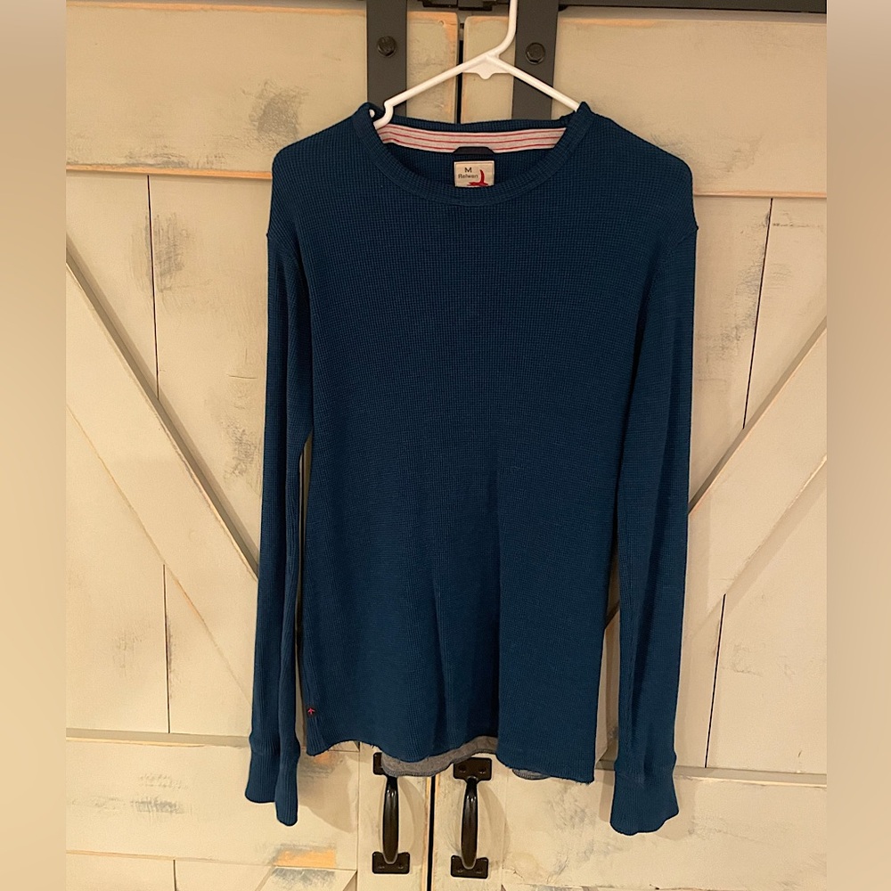 Relwen waffle knit long sleeve blue size M fits like a small
